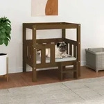 Hundebett Honigbraun 65,5x50,5x70 Cm Massivholz Kiefer Vidaxl