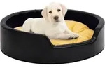 Hundebett Schwarz-gelb 99x89x21 Cm Pl&uuml;sch Und Kunstleder Vidaxl