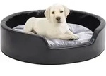 Hundebett Schwarz-grau 69x59x19 Cm Pl&uuml;sch Und Kunstleder Vidaxl