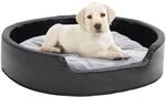 Hundebett Schwarz-grau 79x70x19 Cm Pl&uuml;sch Und Kunstleder Vidaxl