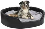 Hundebett Schwarz-grau 99x89x21 Cm Pl&uuml;sch Und Kunstleder Vidaxl