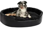 Hundebett Schwarz 90x79x20 Cm Pl&uuml;sch Und Kunstleder - Vidaxl