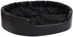 Hundebett Schwarz 99x89x21 Cm Pl&uuml;sch Und Kunstleder Vidaxl