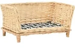 Hundekorb Mit Kissen 50x33x30 Cm Natur Weide Vidaxl