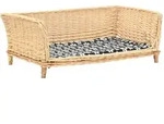 Hundekorb Mit Kissen 90x54x35 Cm Natur Weide Vidaxl