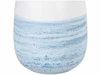 Aufbewahrungsdose Mala 1 l, Vorratsdose aus hochwertiger Keramik, Blau, Keramik weiß