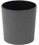 Siena Garden - Pflanzgef&auml;&szlig; Locon Groove, Anthrazit Rillenoptik, &Oslash; 25 X 25,5 Cm