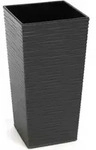 Siena Garden - Pflanzgef&auml;&szlig; Nizza Groove, Anthrazit Rillenoptik, 25 X 25 X 46,5 Cm
