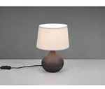 Defibrico - Tischleuchte Martin Keramik Braun Mit Stoffschirm Creme, H&ouml;he 29cm