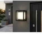 Led Au&szlig;enwandleuchte Eckig Cubic Aluminium Schwarz, 17x15cm