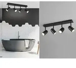 Trio - Deckenstrahler Badezimmerlampe Angelo Schwarz 4-flammig, Breite 52cm