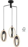 3er Pendelleuchte Basildon Schwarz-braun &Oslash; 61,5 Cm E27, Max. 60 W Pendelleuchte -