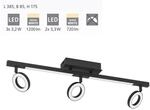 Eglo 3er Led Spot Cardillo 2 Schwarz 38,5 X 8,5 Cm Deckenlampen & Kronleuchter