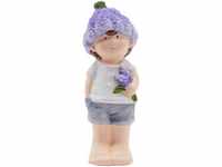 Trendline - Dekofigur Junge Keramik 15 cm weiß lila Gartenfiguren