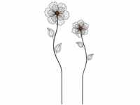 TrendLine Gartenstecker Blume Metall 115 x 24 cm Rostoptik Gartenfiguren &
