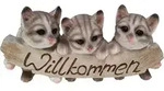 Fd - Figurendiscounter Katzen Willkommen 15x25x8cm Polyresin Wetterfest...