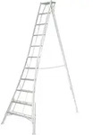Niwaki Aluminium 3-holm-gartenleiter H&ouml;henverstellbar (268x140x361 Cm), Aluminium