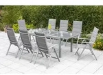 Taviano Set 9tlg 8 Sessel Tisch 180(240)x100cm
