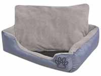 Hundebett,Katzenbett mit gepolstertem Kissen Größe m Grau vidaXL