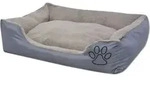 Hundebett Mit Gepolstertem Kissen Gr&ouml;&szlig;e M Grau Vidaxl