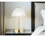 Led Tischleuchte Queen Metall 4-fach Touch Dimmer Messing Matt, H&ouml;he 24cm