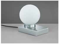 Tischlampe DAVI II Glaskugel Weiß Sockel Silber - Touchfunktion, Ø 12cm