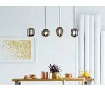 Globo - H&auml;ngeleuchte - Blacky I - Messing - Glas Rauchglas -