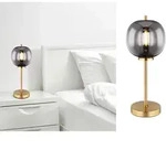 Globo - Tischlampe - Blacky I - Messing Schwarz - Glas Metall