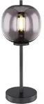 Led Tischlampe Mit Rauchglas Lampenschirm Metall Schwarz, H&ouml;he 45cm