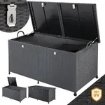 Casaria&reg; Gartenbox Xxl Polyrattan Wetterfest625l Uv-best&auml;ndig Griffe Rollen