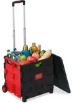 Relaxdays Einkaufstrolley Klappbar, Bis 35 Kg, 50 L Kiste, Mit Teleskopgriff, 2