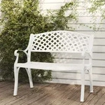 Vidaxl - Gartenbank 102 Cm Aluminiumguss Wei&szlig;
