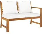 Gartenbank 114,5 Cm Mit Creme Kissen Massivholz Akazie - Vidaxl