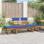 Vidaxl - Gartenbank Mit Auflagen 2-in-1 190 Cm Massivholz Akazie