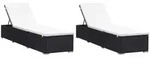 Vidaxl Sonnenliegen Mit Auflage 2 Stk. Poly Rattan Schwarz