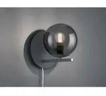 Trio - Wandleuchte Pure Anthrazit Mit Rauchglas Kugel Flex Mit / Ohne Kabel, H&ouml;he