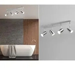 Trio - Deckenstrahler Badezimmerlampe Angelo Silber Chrom 4-flammig, Breite 52cm