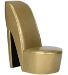 Stuhl In St&ouml;ckelschuh-form Golden Kunstleder Vidaxl