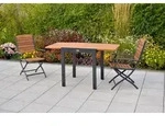 Santorin Balkonset 3tlg 2 Sessel Tisch 65(130)x65cm