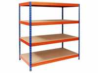 Floordirekt - Weitspannregal Blau-orange 200 x 150 x 80 cm - Blau/Orange