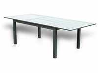 Home Deluxe - Gartentisch ausziehbar - casa - Gestell und Tischplatte Aluminium, ca.
