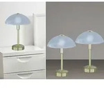 2er Set Led Tischleuchten Dimmbar, Messing Mit Glasschirm, H&ouml;he 30cm