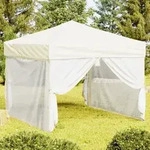 Partyzelt Faltbar Mit Seitenw&auml;nden Creme 3x3 M - Vidaxl