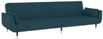 Schlafsofa 2-sitzer Mit 2 Kissen Blau Samt Vidaxl