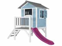 Spielhaus Beach Lodge xl in Blau mit Rutsche in Lila Stelzenhaus aus fsc Holz...