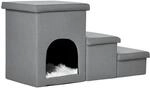 Hundetreppe 3 Stufen 40,5 Cm Hoch Haustiertreppe Mit H&ouml;hle Kissen Stauraum