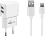 Goobay - Usb-cTM-dual-ladeset (12 W), Netzteil Mit 2x Usb-anschl&uuml;ssen,