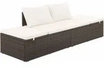 Gartenbett Braun 195&times;60 Cm Poly Rattan Vidaxl