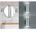 Led Badezimmer Wandleuchte 2er Set Up Down In Chrom - Spiegelleuchten, H: 17cm