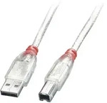 Lindy Usb-kabel Usb 2.0 Usb-a Stecker, Usb-b Stecker 0.50 M Transparent 41751